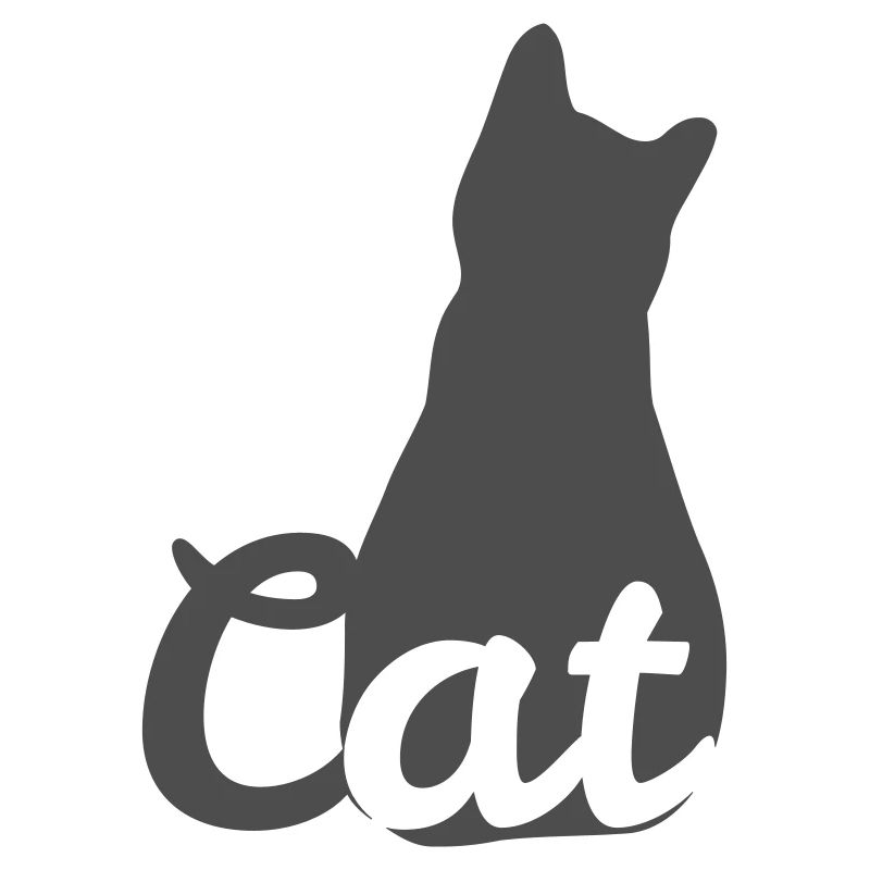 Katzen-Silhouette mit Cat-Text