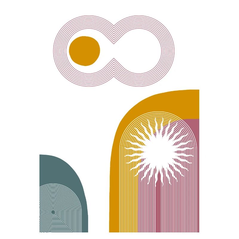 Pink Infinity Sun Abstract Arc Graphic