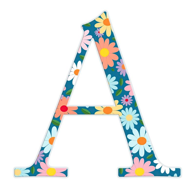 Customizable Monogram A Floral Pattern