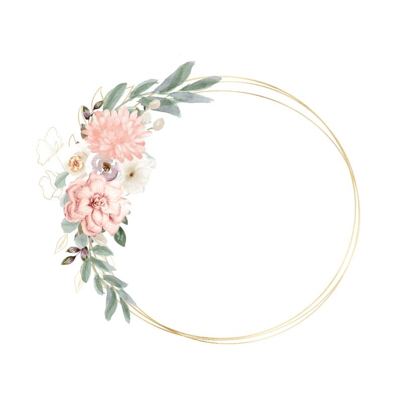 Modern Pastel flower circle customizable