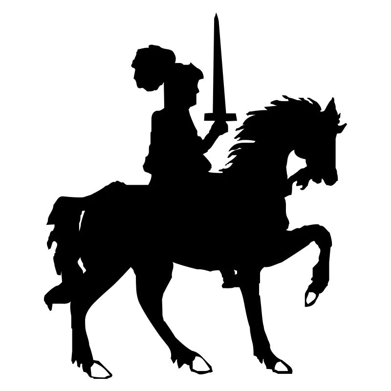 Ritter mit Schwert und Pferd