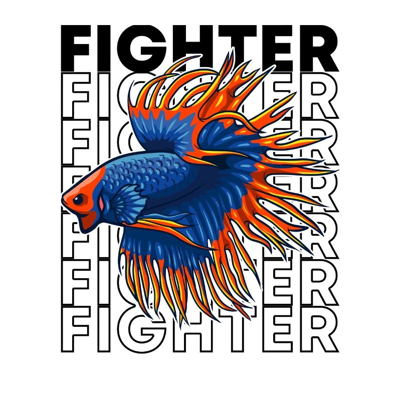 Betta Fish 80's Style Siamese Fighting Fish