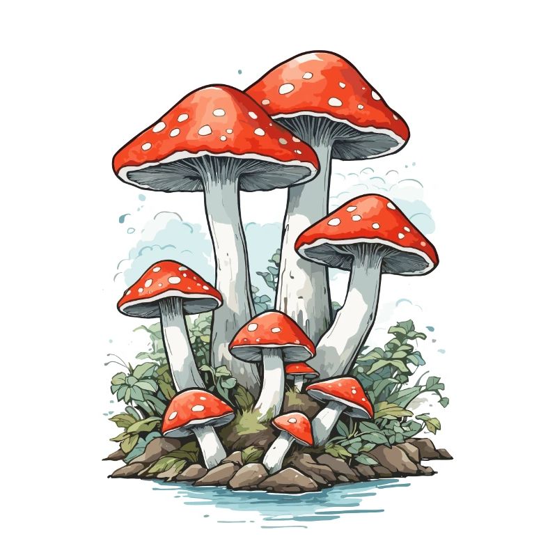 Retro Toadstool Vintage Mushrooms Cottagecore Design