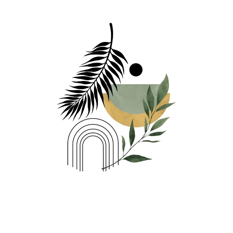 Boho Abstract Botanical Harmony