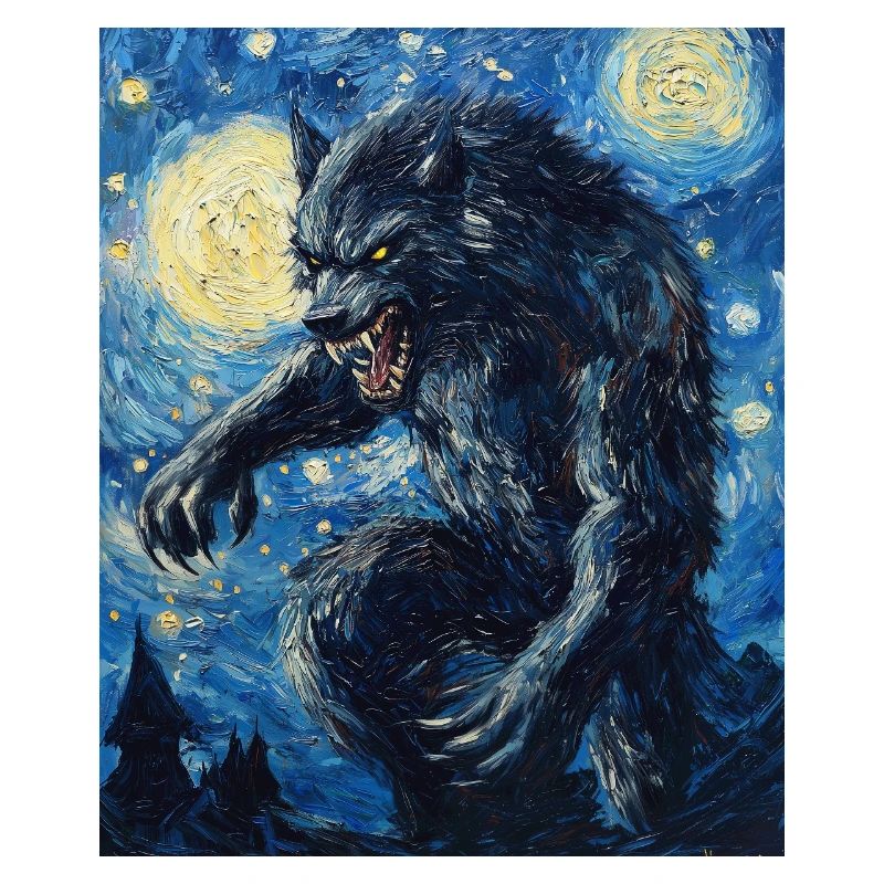 Werewolf Wolf Van Gogh Style