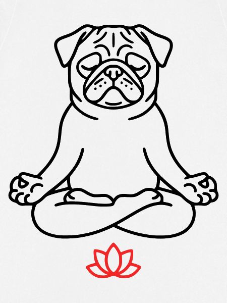 Mops Hund Zen Ausmalbild