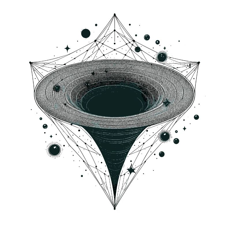Entonnoir de trou noir dans l’espace