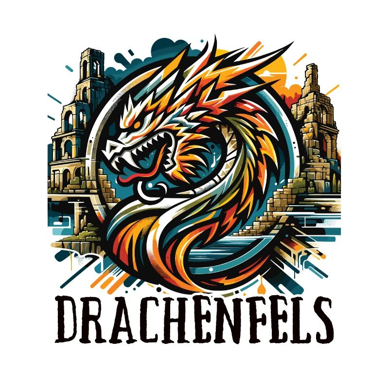 Drache Drachenkopf Logo Ruine Drachenfels