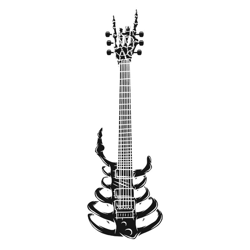Rock & Roll Skeleton Guitar Music Lover