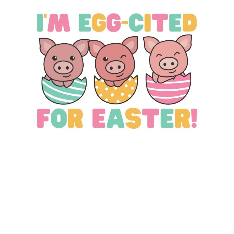 sweet pigs at Easter with Easter eggs pork
