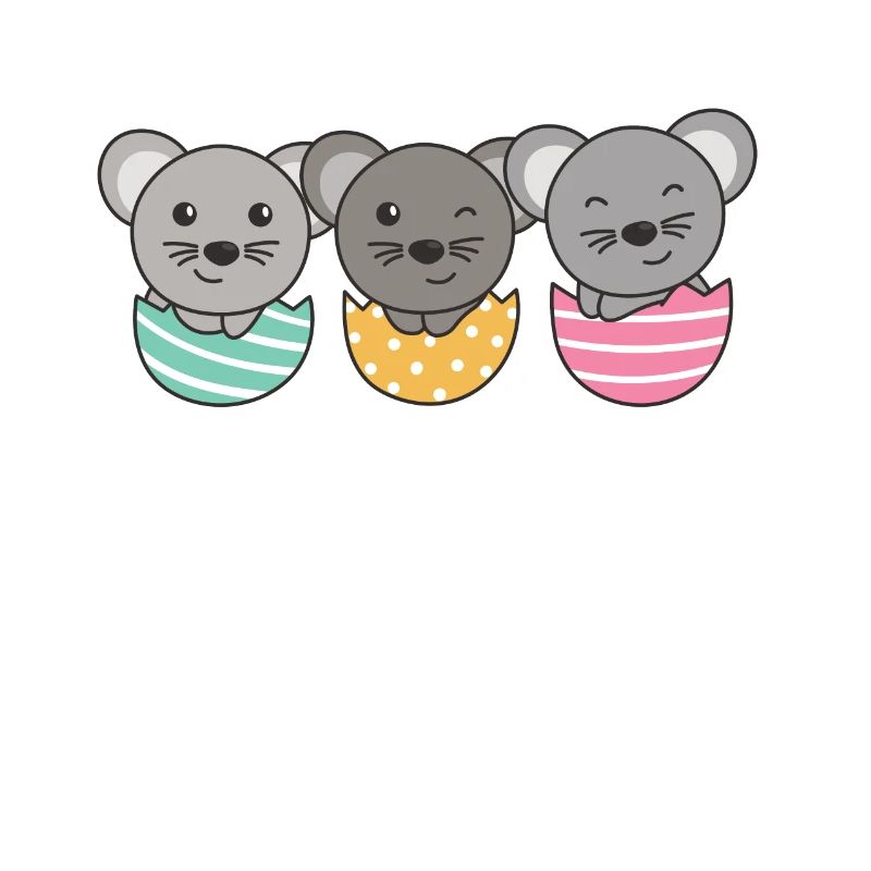 cute mice at Easter with Easter eggs mouse