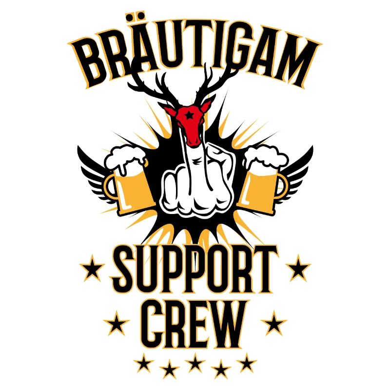 152 Groom Support Crew Middle Finger Deer
