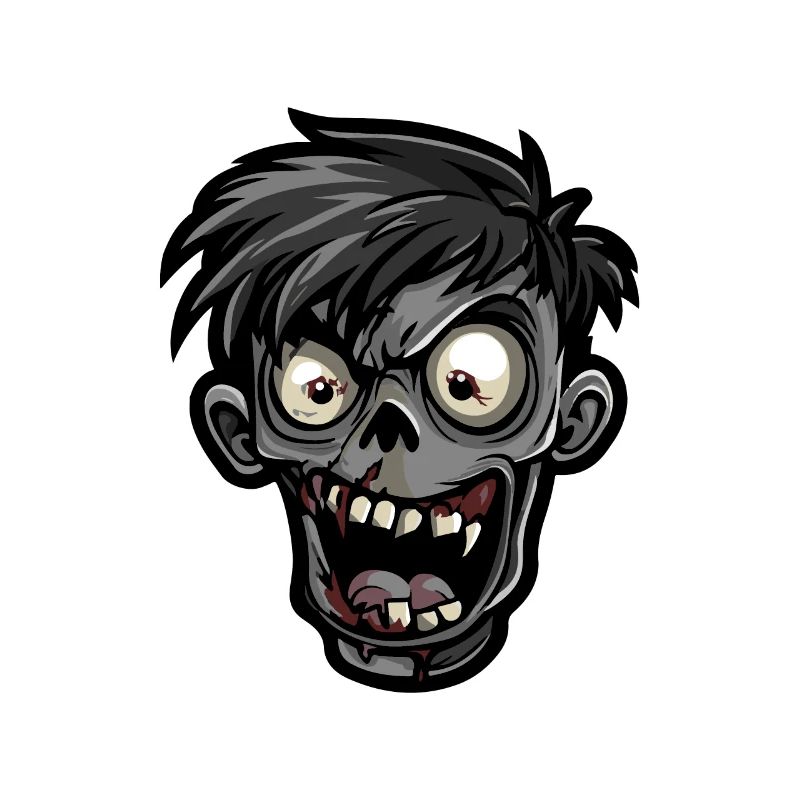 Zombie Halloween Comic Head