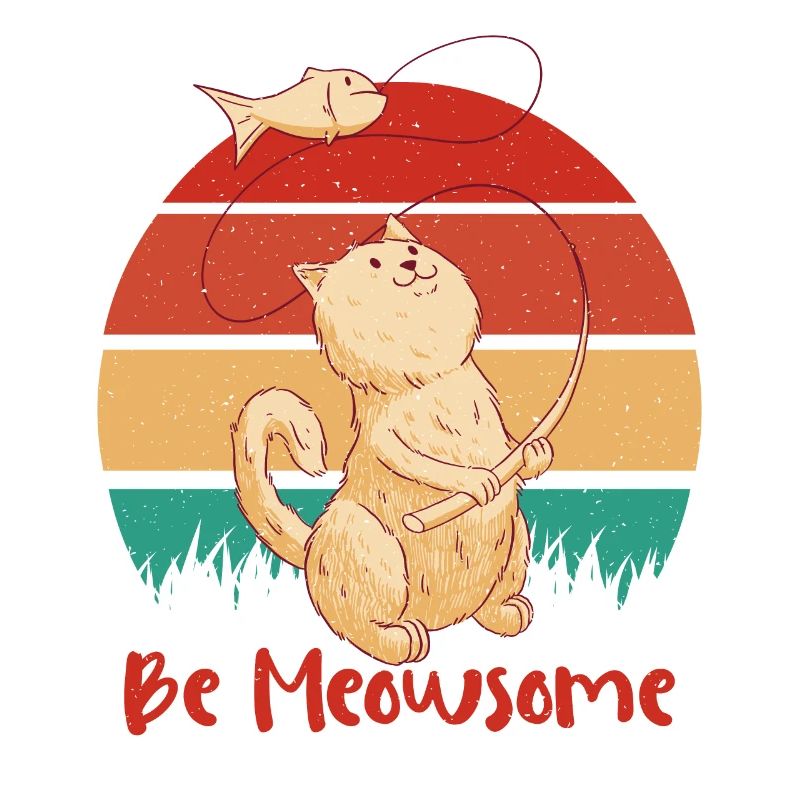 Seien Sie Meowsome Lustiger Text Mit Der