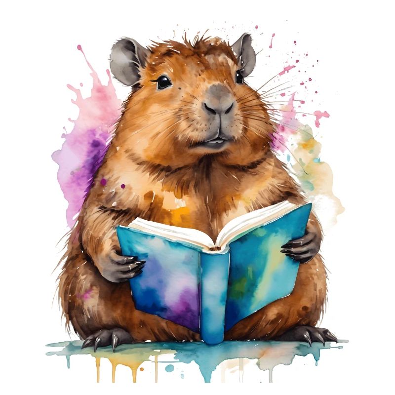 Livre de lecture Capybara Capy Imprimé de conception animale colorée