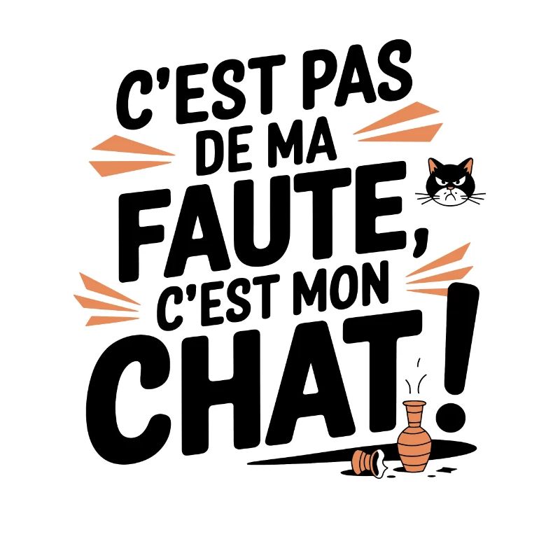 C'Est Pas De Ma Faute C'Est Mon Chat Humour Chaton