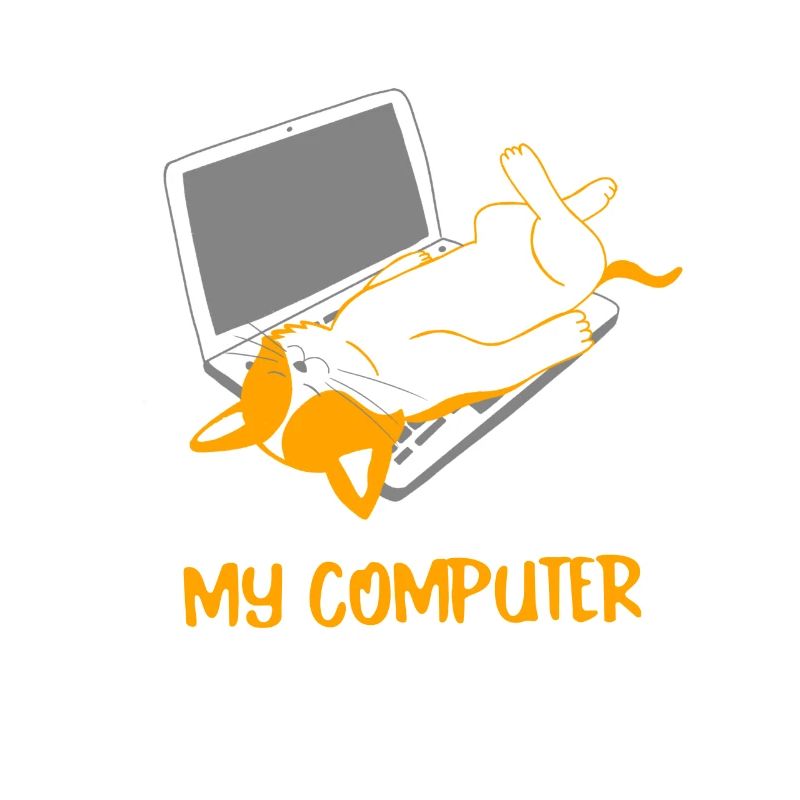 Cat lying on laptop gift