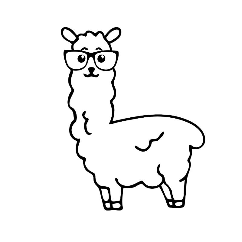 Lama nerd glasses office school work child gift