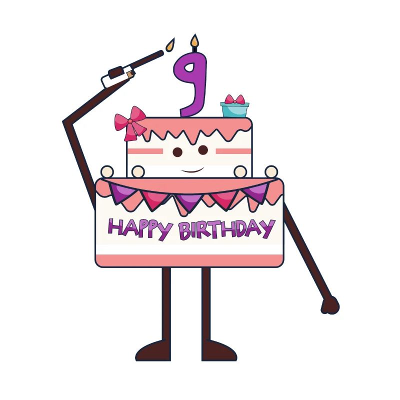 Ich bin 9 Geburtstagskuchen Neunter Geburtstag