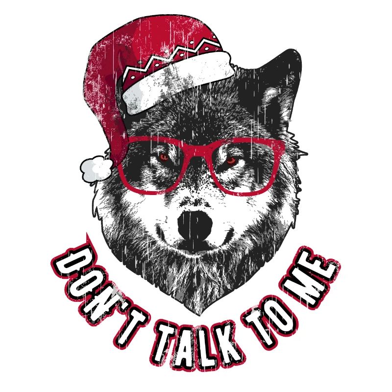Don't Talk to me - Grumpy Christmas Wolf