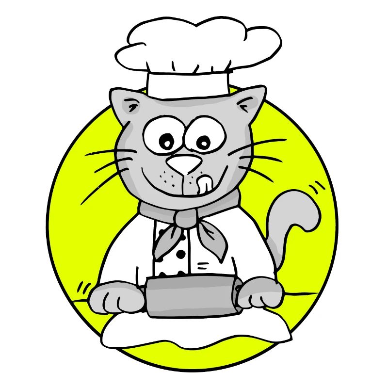 Retro Bäcker-Katze - Beruf Bäcker