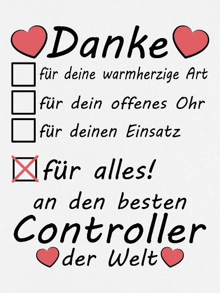 Controller Beruf Abschiedsgeschenk Danke sagen