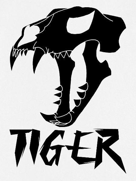 Tigerschädel (Schwarz)