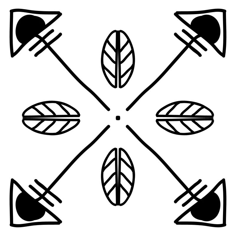 Flèches de hipster, vintage, flèche, plume