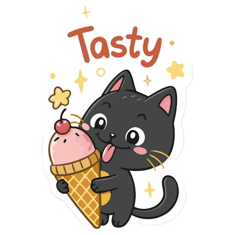 Gourmet-Katze und Eiscreme