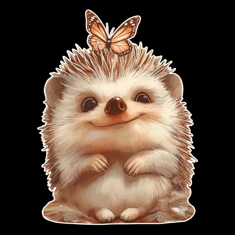 Igel mit Schmetterling