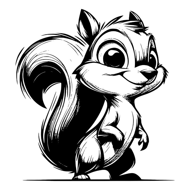 Small Pencil Squirrel Stroke Drawing