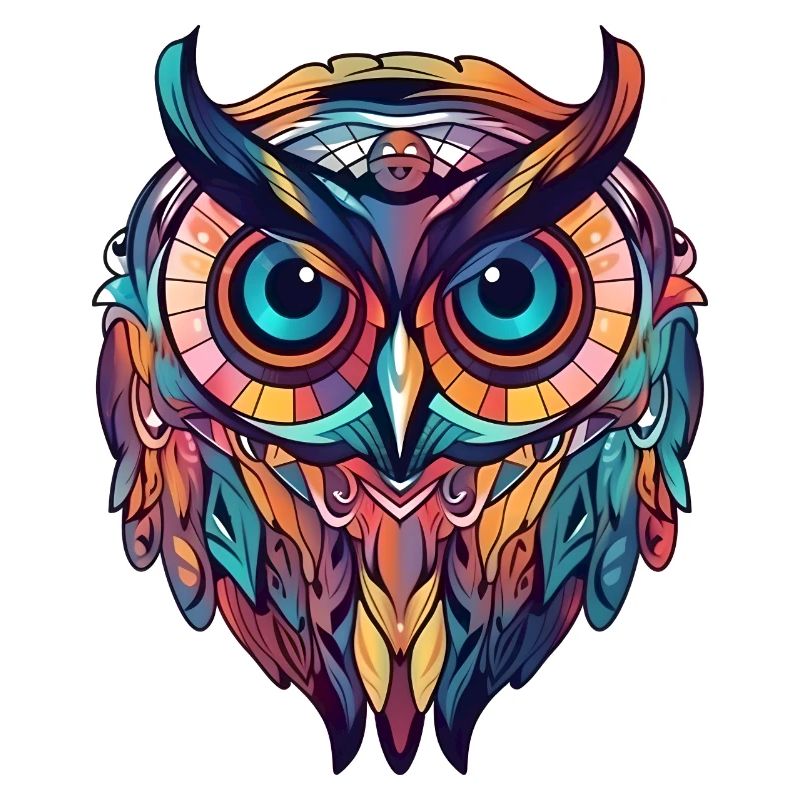 Hibou Style Boho Coloré Boho, Géométrique