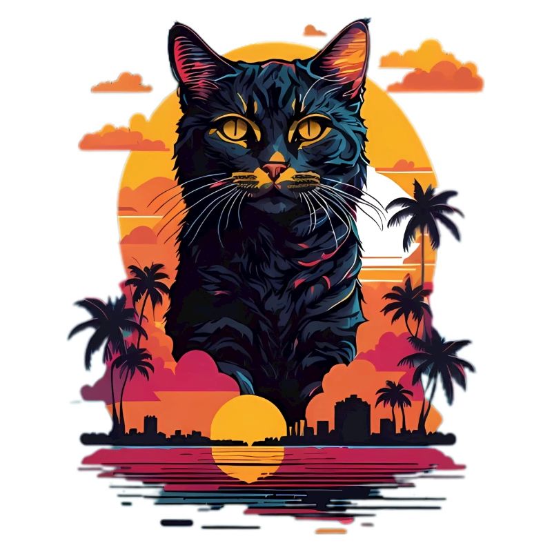 Chat sur la plage
