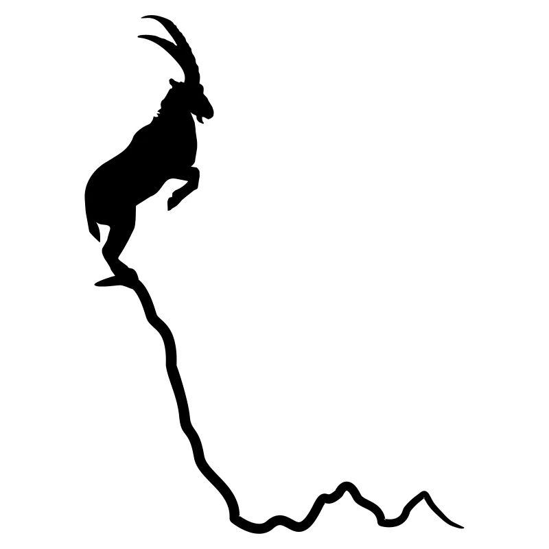 Steinbock am Berg - Gipfel