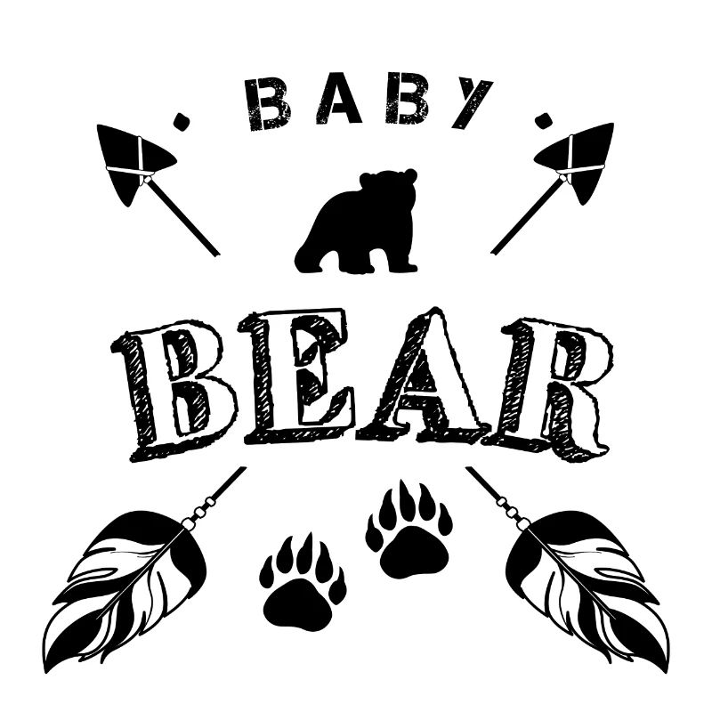 Bébé ours mignon famille boho flèche