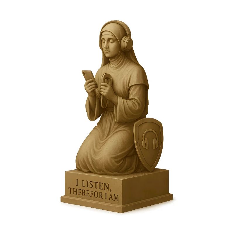 Meditative Listener Ghost Sculpture
