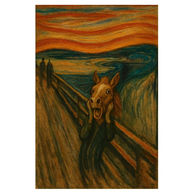 Cheval dans le pont de style Scream