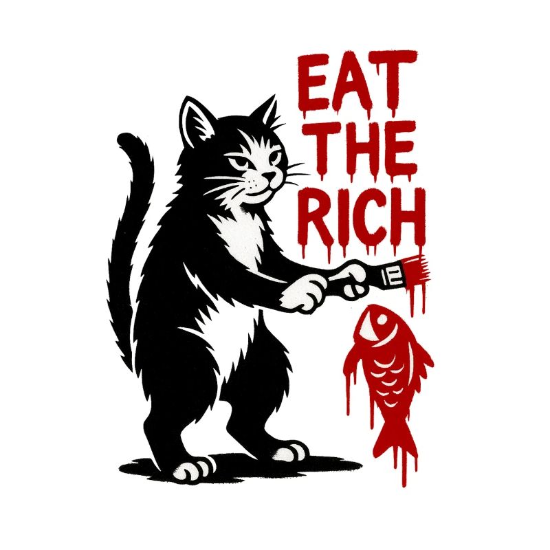 Graffiti de chat : Font de chasse au poisson