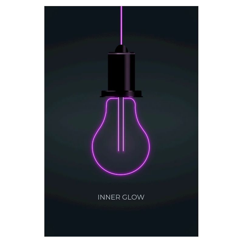Inner Glow Neon Light Bulb Poster