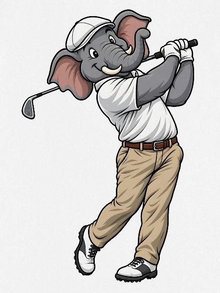 Elefant beim Golf