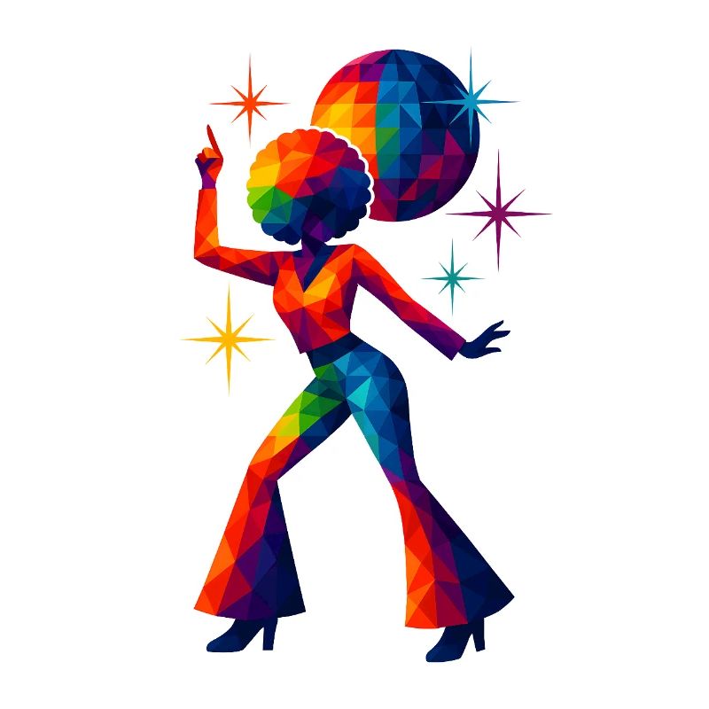 WPAP Style - Female Disco Dancer from the 70s