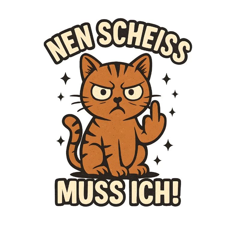 Funny cat with a cheeky saying 'a shit