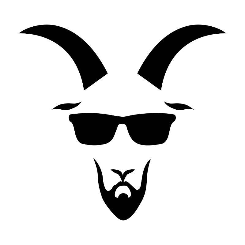Coole Ziege mit Vollbart und Sonnenbrille