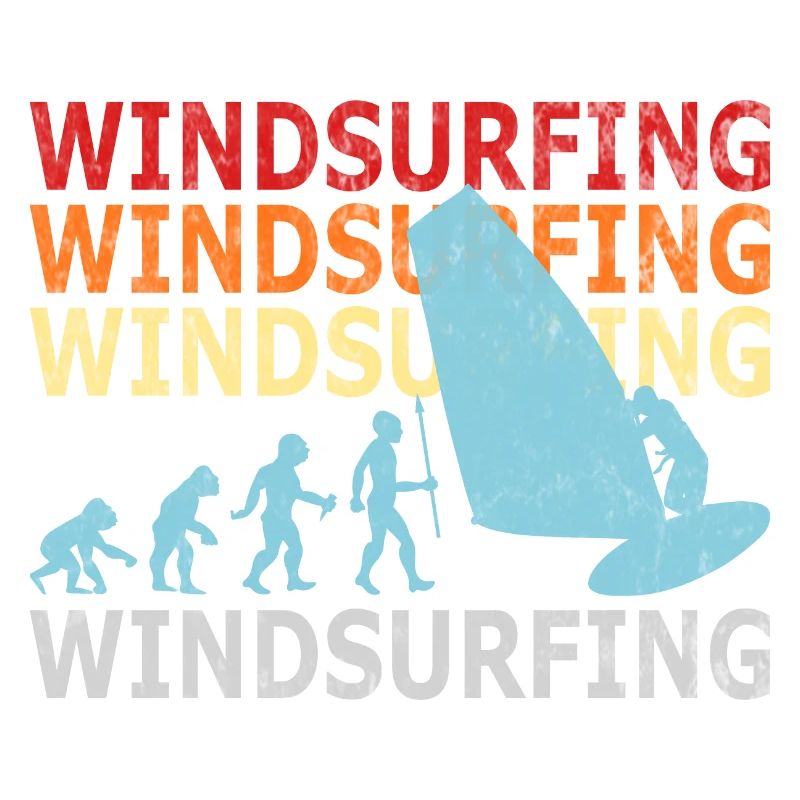 Retro Vintage Windsurfer Evolution Windsurfing