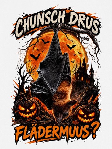 Schweizer Halloween Fledermaus im Kürbiswald