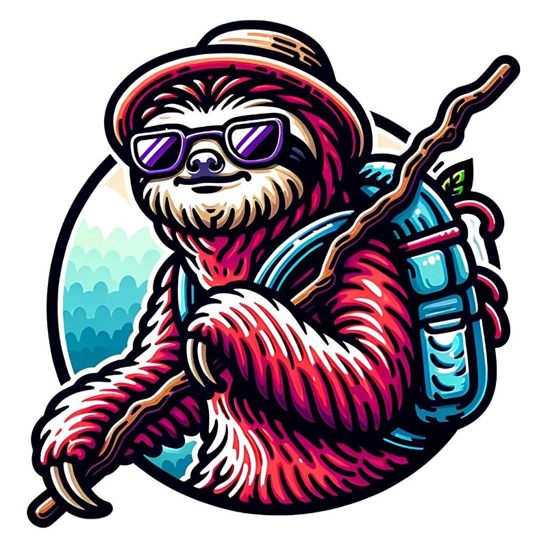 Cool Wander Sloth Nature Design