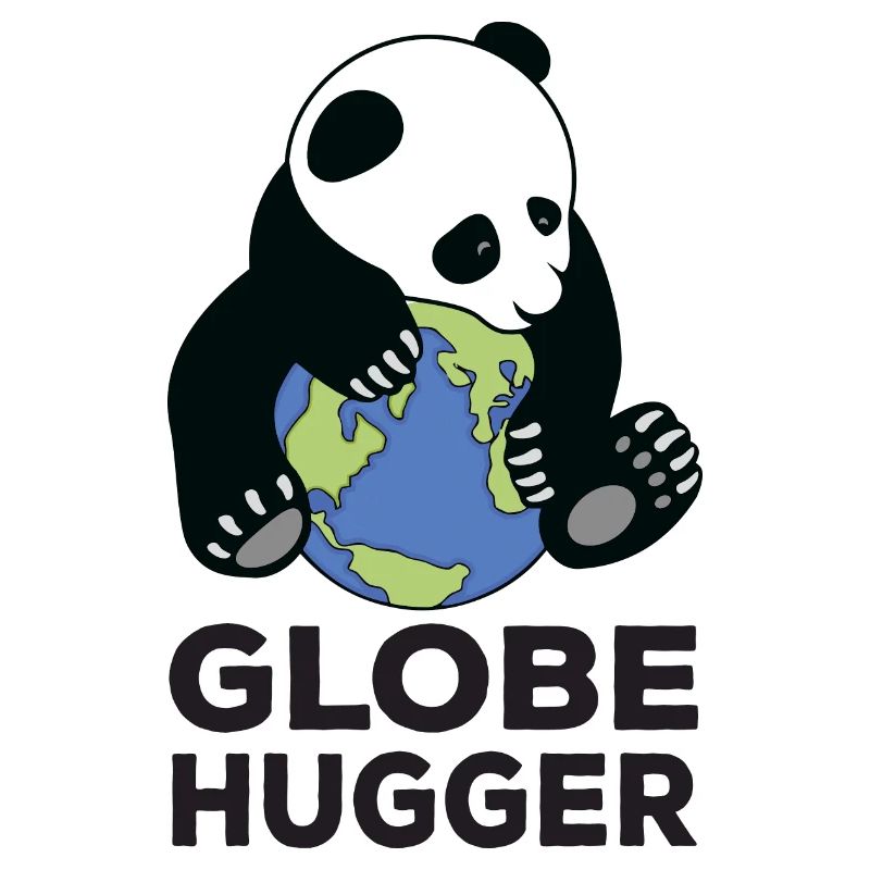 Globe Hugger Panda Hugging Planet Earth Save Natur