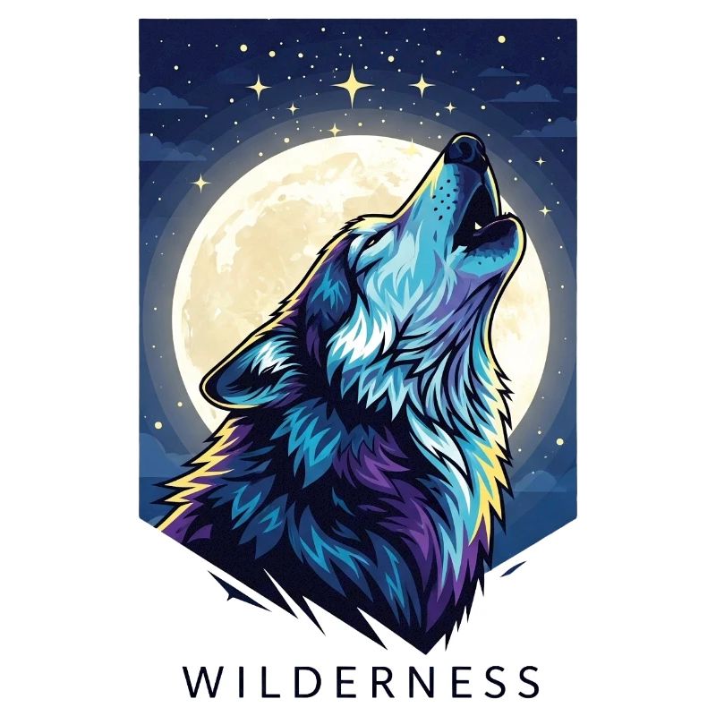 Mystical Wolf under Full Moon