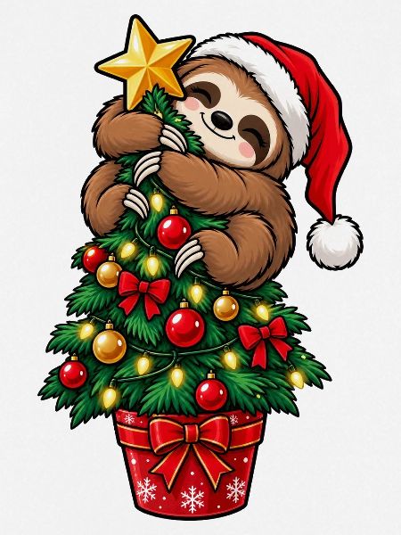 Weihnachten Faultier Tannenbaum Geschenkidee