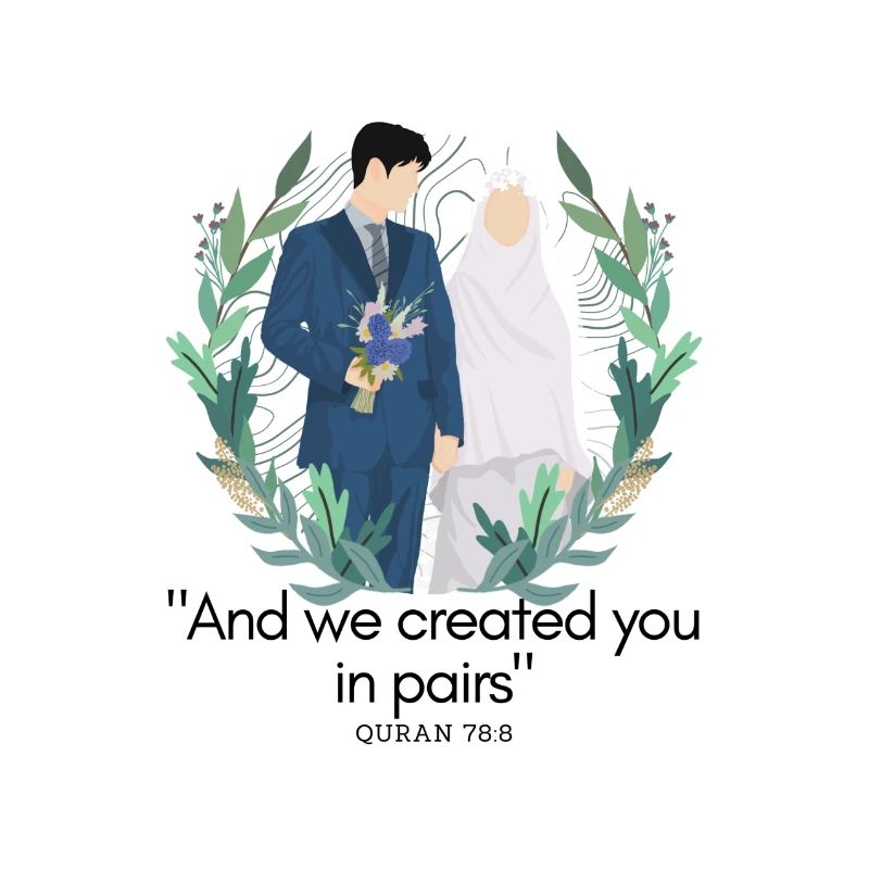 Islam/ Ehe / Quran Vers 78:8/Hochzeit Geschenkidee
